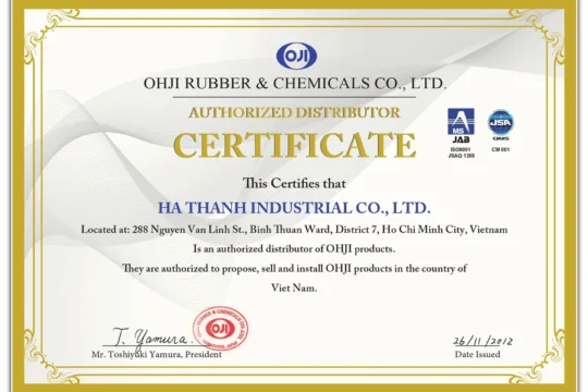 Ohji Chứng Nhận Hà Thanh Độc Quyền Cung Cấp Các Sản Phẩm Cao Su Và Chất Phủ Tổng Hợp Ohji Tại Việt Nam